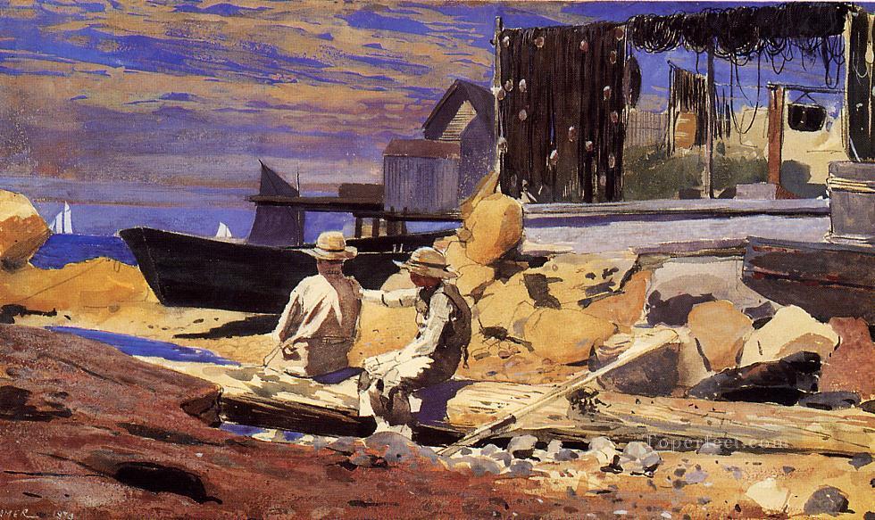 Esperando los barcos Realismo Winslow Homer Pintura al óleo